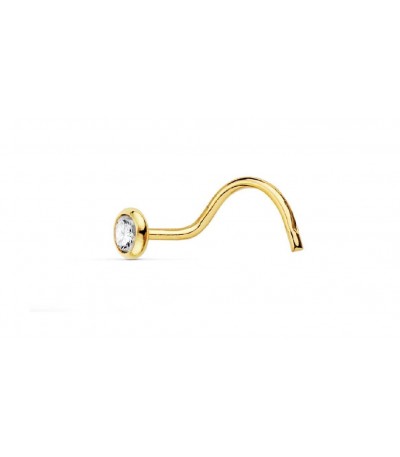 Piercing Nariz con Chatón de Oro 18K - PIN016