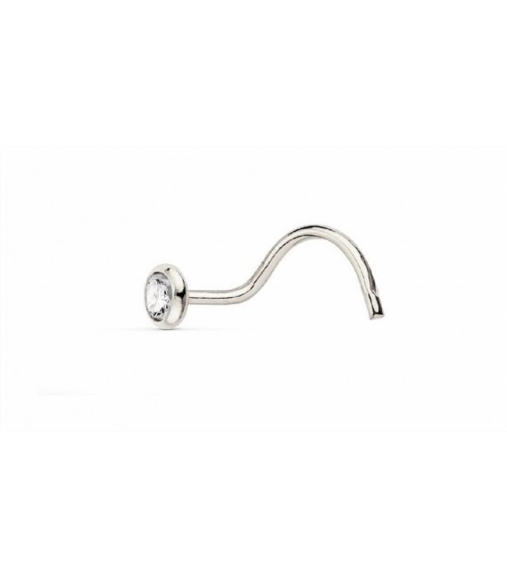 PIERCING NARIZ CON CHATÓN DE ORO BLANCO 18K - PIN05BL