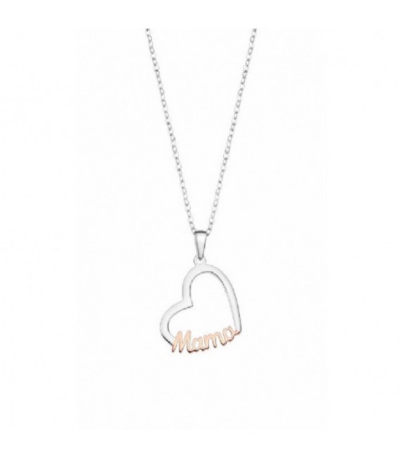 COLLAR CORAZON MAMA LOTUS SILVER - LP3403-1/1