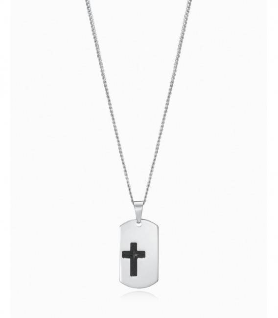 COLLAR MILITAR ACERO CON CRUZ VICEROY FASHION - 75298C01010