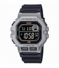 RELOJ DIGITAL RUNNER DEPORTE 60 LAPS PLATA Y NEGRO CASIO - WS-1400H-1BVEF