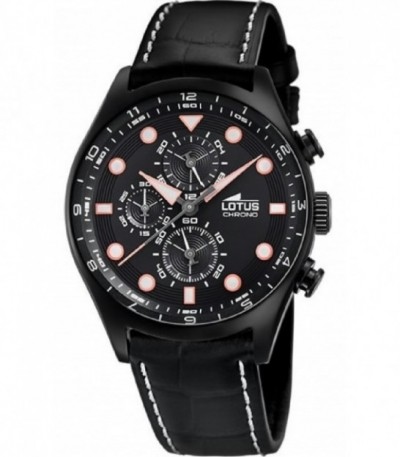 RELOJ HOMBRE NEGRO CRONÓGRAFO LOTUS - 18593/C