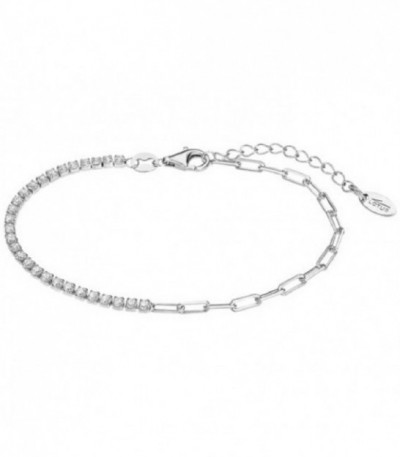 PULSERA ESLABON CIRCONITA LOTUS SILVER - LP3270-2/1