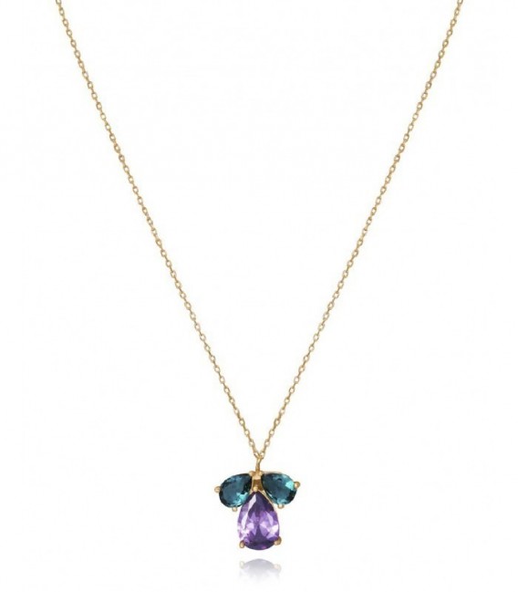 COLLAR PLATA LEY DORADO VERDE Y MORADO VICEROY FASHION - 13095C100-59