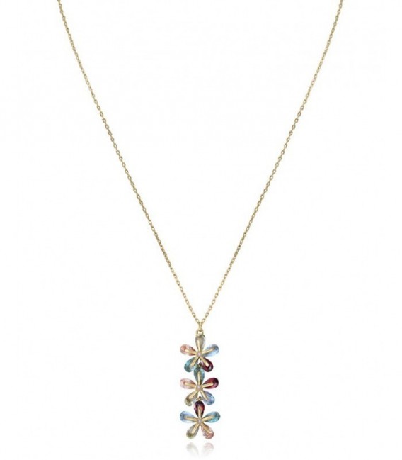 Collar Plata de Ley Dorado Flores Multicolor VICEROY FASHION - 13083C100-39