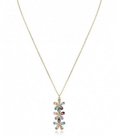 Collar Plata de Ley Dorado Flores Multicolor VICEROY FASHION - 13083C100-39