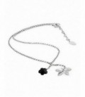 Collar Moments con Mariposa y piedra negra LOTUS SILVER - LP1027-1/2