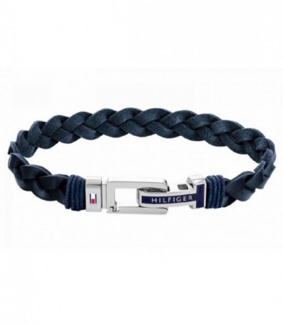 Pulsera Hombre Cuero Trenzado Azul Marino TOMMY HILFIGER - 2790308