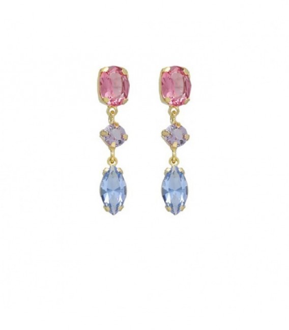 PENDIENTES SABINA TRIPLES MULTICOLOR VICTORIA CRUZ - A4321-MDT