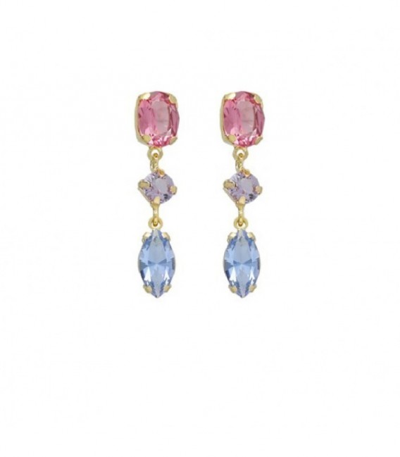 PENDIENTES SABINA TRIPLES MULTICOLOR VICTORIA CRUZ - A4321-MDT