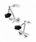 Pendientes Mariposas y Flor negra LOTUS SILVER - LP1027-4/2