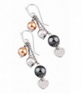 PENDIENTES LARGOS 3 BOLAS TRICOLOR LOTUS SILVER - LP1121-4/1