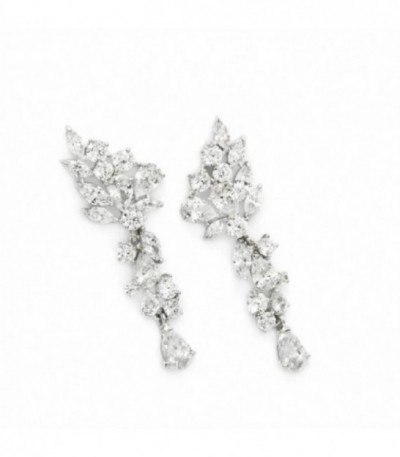 PENDIENTES NOVIA PLATA Y CIRCONITAS LINEARGENT - 16400-A