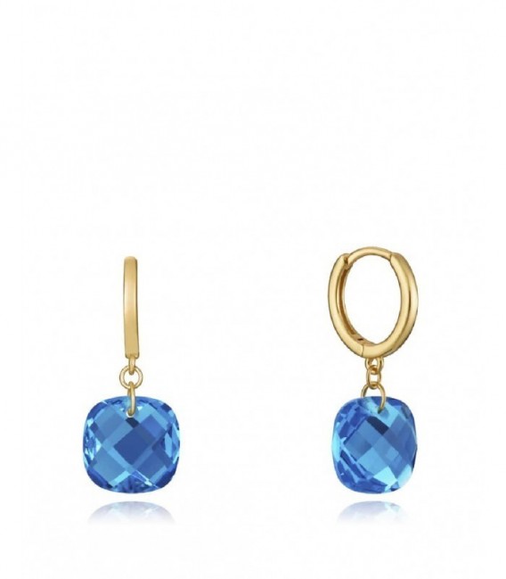 PENDIENTES PLATA LEY DORADO PIEDRA AZUL VICEROY FASHION - 13102E100-53