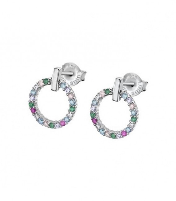 Pendientes Redondos Piedras Multicolor LOTUS SILVER - LP3100-4/2