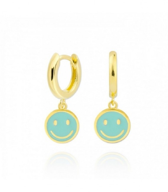 AROS PLATA CHAPADA ORO SONRISA AZUL - 152471