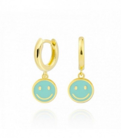 AROS PLATA CHAPADA ORO SONRISA AZUL - 152471