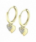 Pendientes Aro Corazones Chapados Oro LOTUS SILVER - LP3274-4/2