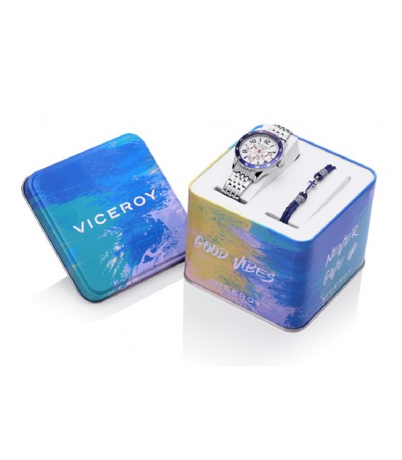 PACK RELOJ ACERO MULTIFUNCIÓN BRAZALETE NIÑO NEXT VICEROY - 401305-04