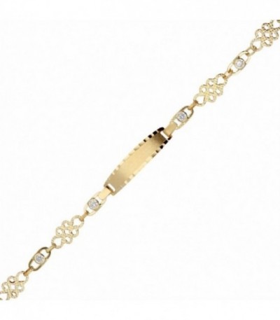 PULSERA ESCLAVA ORO Y CIRCONITAS COMUNION - 5672