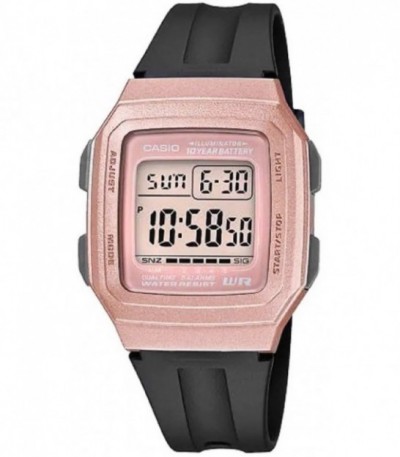 RELOJ UNISEX ROSÉ CUADRADO DIGITAL CASIO - F-201WAM-5AVEF