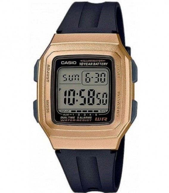 RELOJ UNISEX DORADO CUADRADO DIGITAL CASIO - F-201WAM-9AVEF