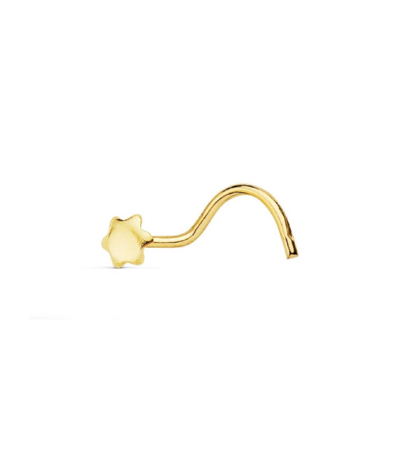 PIERCING NARIZ ESTRELLA 6 PUNTAS DE ORO 18K - PIN015