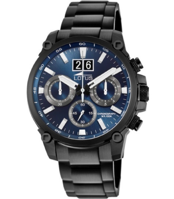 RELOJ HOMBRE CRONO ACERO NEGRO LOTUS - 10141/2