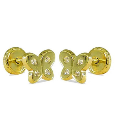 PENDIENTES ORO 18K PARA BEBÉ MARIPOSA - 3632