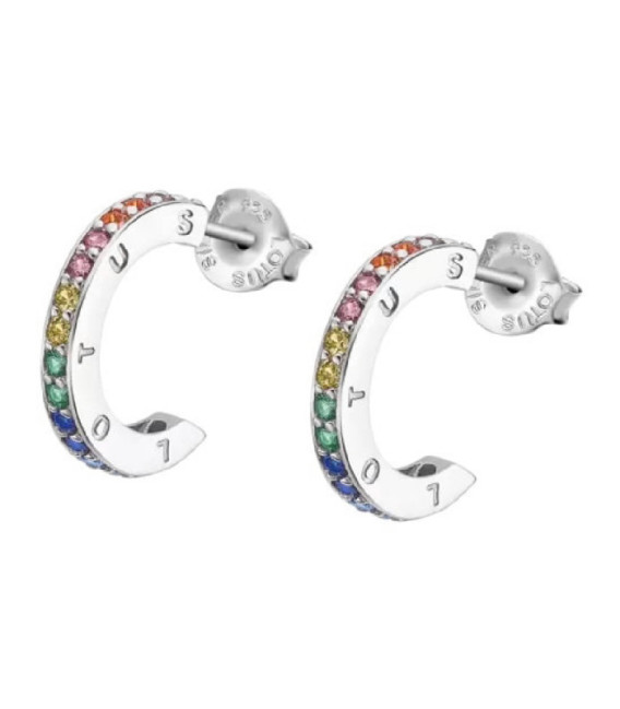 Pendientes Aro Piedras Multicolor LOTUS SILVER - LP1885-4/5