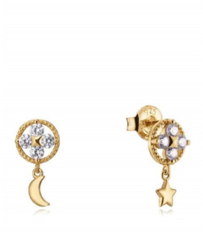 PENDIENTES LUNA Y ESTRELLA PLATA DORADA VICEROY FASHION - 13140E100-30