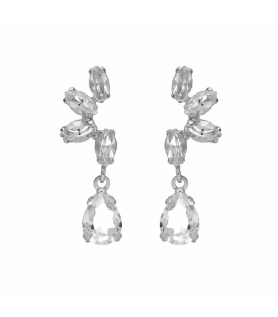 Pendientes Media Flor Crystal VICTORIA CRUZ - A4518-07HT