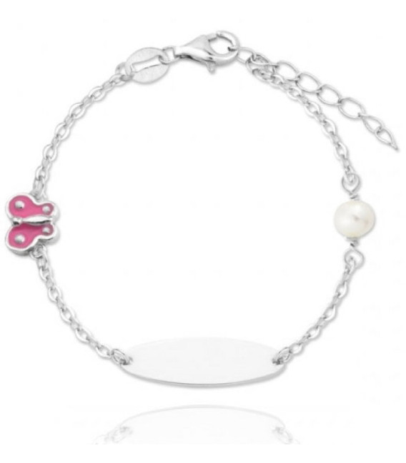 PULSERA ESCLAVA BEBÉ MARIPOSA ROSA - 115573