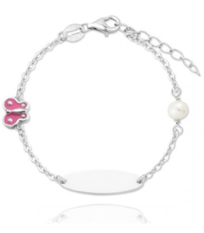 PULSERA ESCLAVA BEBÉ MARIPOSA ROSA - 115573