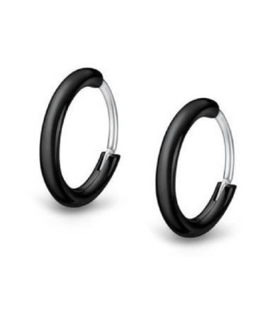Pendientes Aro Acero IP Negro 14mm Mens Earrings LOTUS STYLE - LS2174-4/3