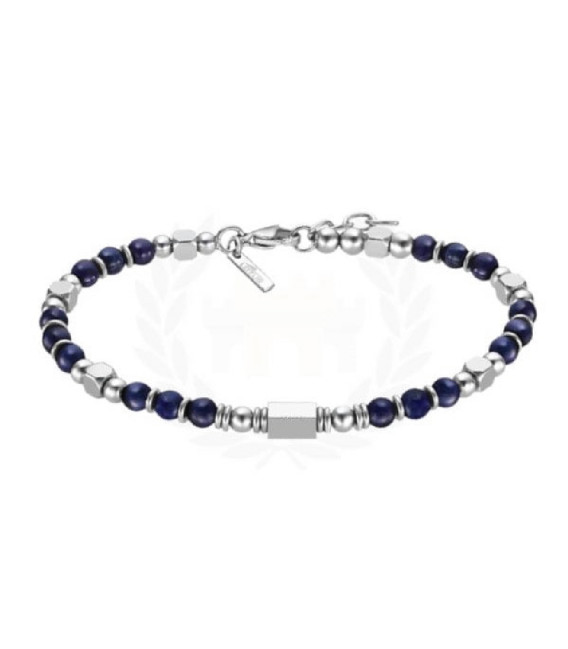 PULSERA CABALLERO ACERO BOLAS AZUL MARINO LOTUS STYLE - LS2308-2/2
