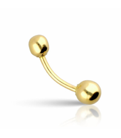 PIERCING OMBLIGO BOLA LISA ORO 18K - PIN014