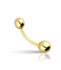 PIERCING OMBLIGO BOLA LISA ORO 18K - PIN014