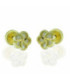 Pendientes Oro 18K para bebé de flor con pétalos de nácar - 3956