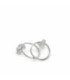 Pendientes aro diseño soporte de circonita y círculo en plata lisa LINEARGENT - 18065-A