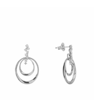 Pendientes con colgantes diseño doble círculo LINEARGENT - 18477-A