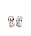 Pendientes bicolor diseño entrelazado de plata y vermeil LINEARGENT - 12614-R-A