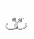 Pendientes aro de plata mini engaste circonitas blancas modelo pequeño LINEARGENT - 17050-A