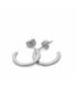 Pendientes aro de plata mini engaste circonitas blancas modelo pequeño LINEARGENT - 17050-A