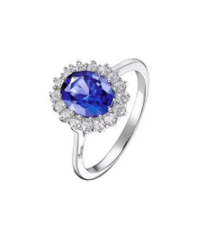 Sortija Oval Piedra Azul n12 LOTUS SILVER - LP3459-3/112