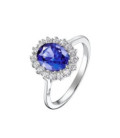 Sortija Oval Piedra Azul n12 LOTUS SILVER - LP3459-3/112