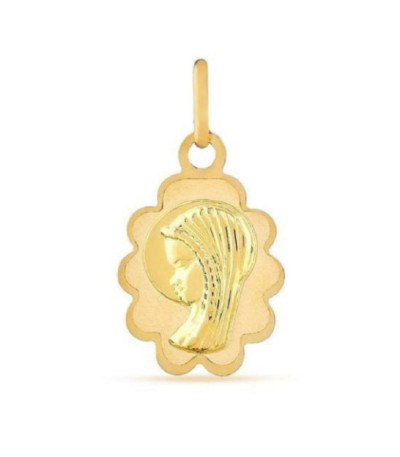 Medalla Oro 18K de Virgen Niña - 6461