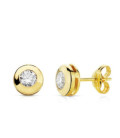 Pendientes Chatón de Oro 18K con Circonitas de 4mm - 8400-4