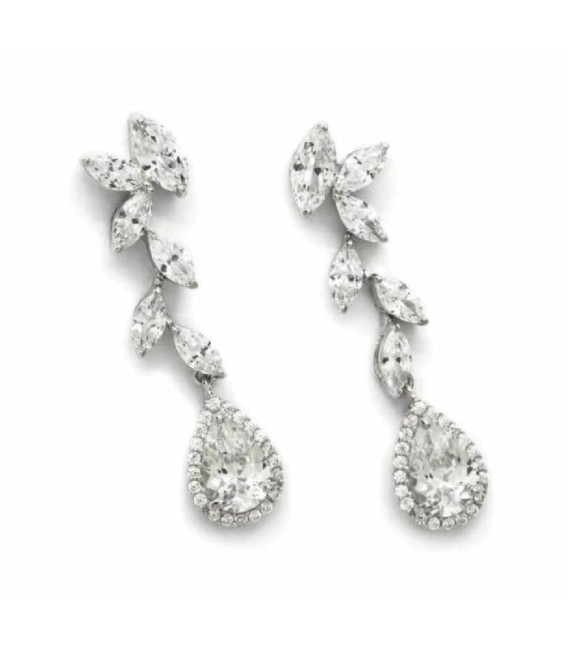 Pendientes para Novia en plata y circonitas LINEARGENT - 16401-A