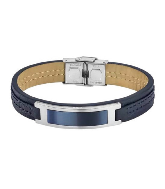 Pulsera Hombre Acero y Cuero Azul LOTUS STYLE - LS1808-2/3